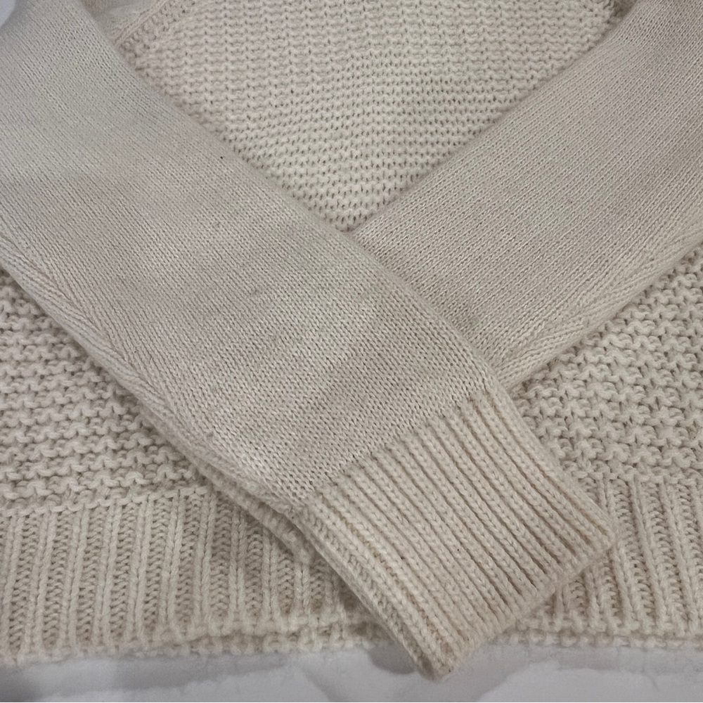 Silvia Novelli Alpaca Wool Blend Knit Sweater Ivory Large Italy Fisherman - Picture 11 of 11
